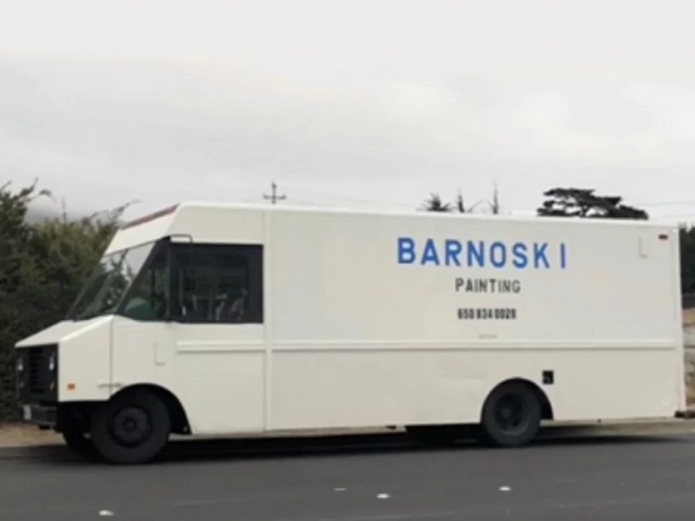 The now-famous Barnoski Painting utility truck as seen in 2014.